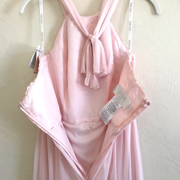 NWT David’s Bridal Short Lace Mesh Halter Dress - Picture 7 of 10